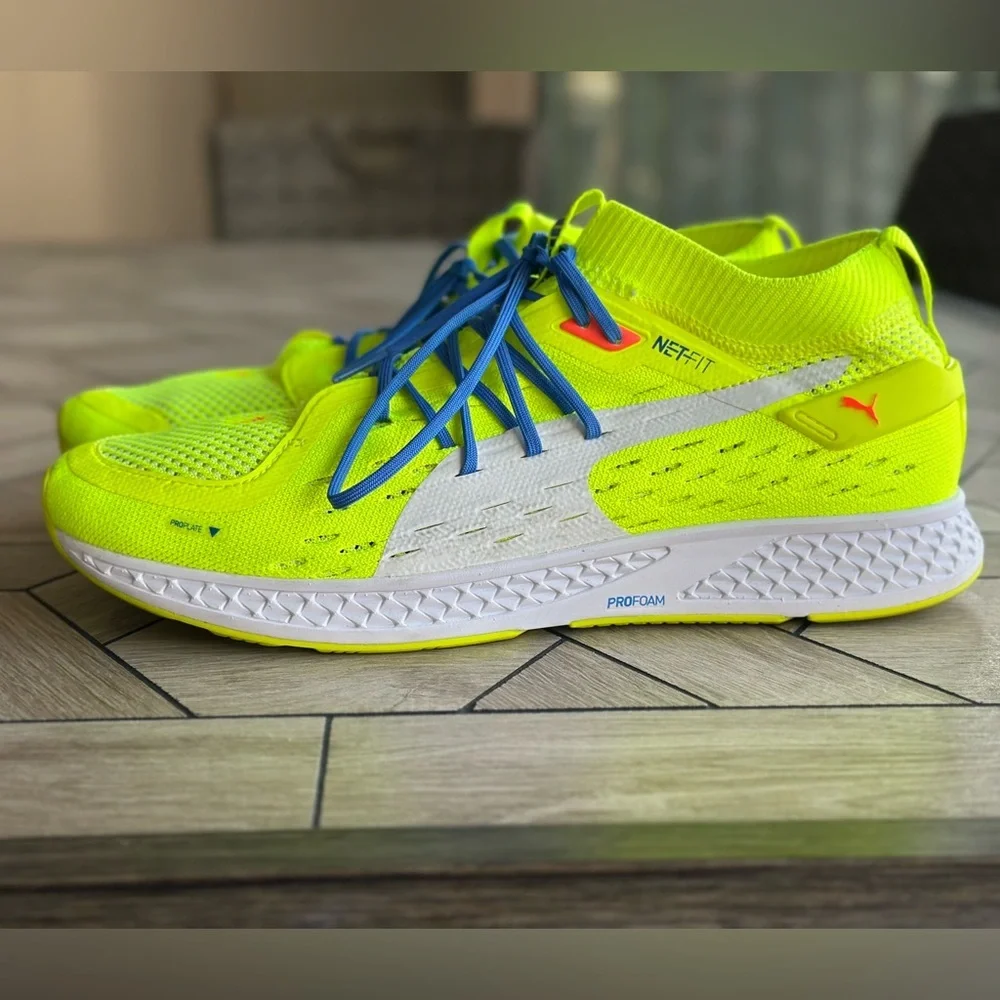 Puma Speed 500 Neon Yellow Green Athletic Shoes - Picture 4 of 7